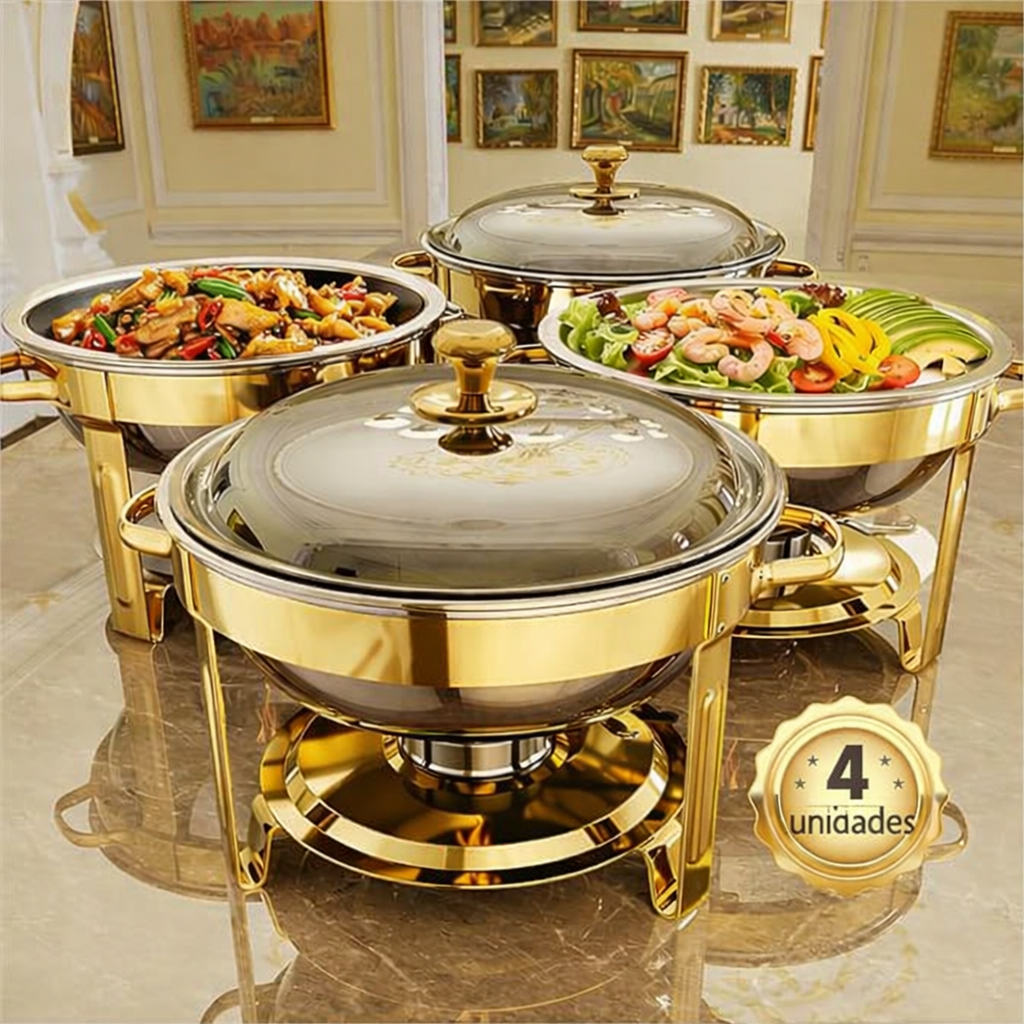 ServeLux™ Rechaud Premium - Conjunto com 4 unidades + Frete Grátis